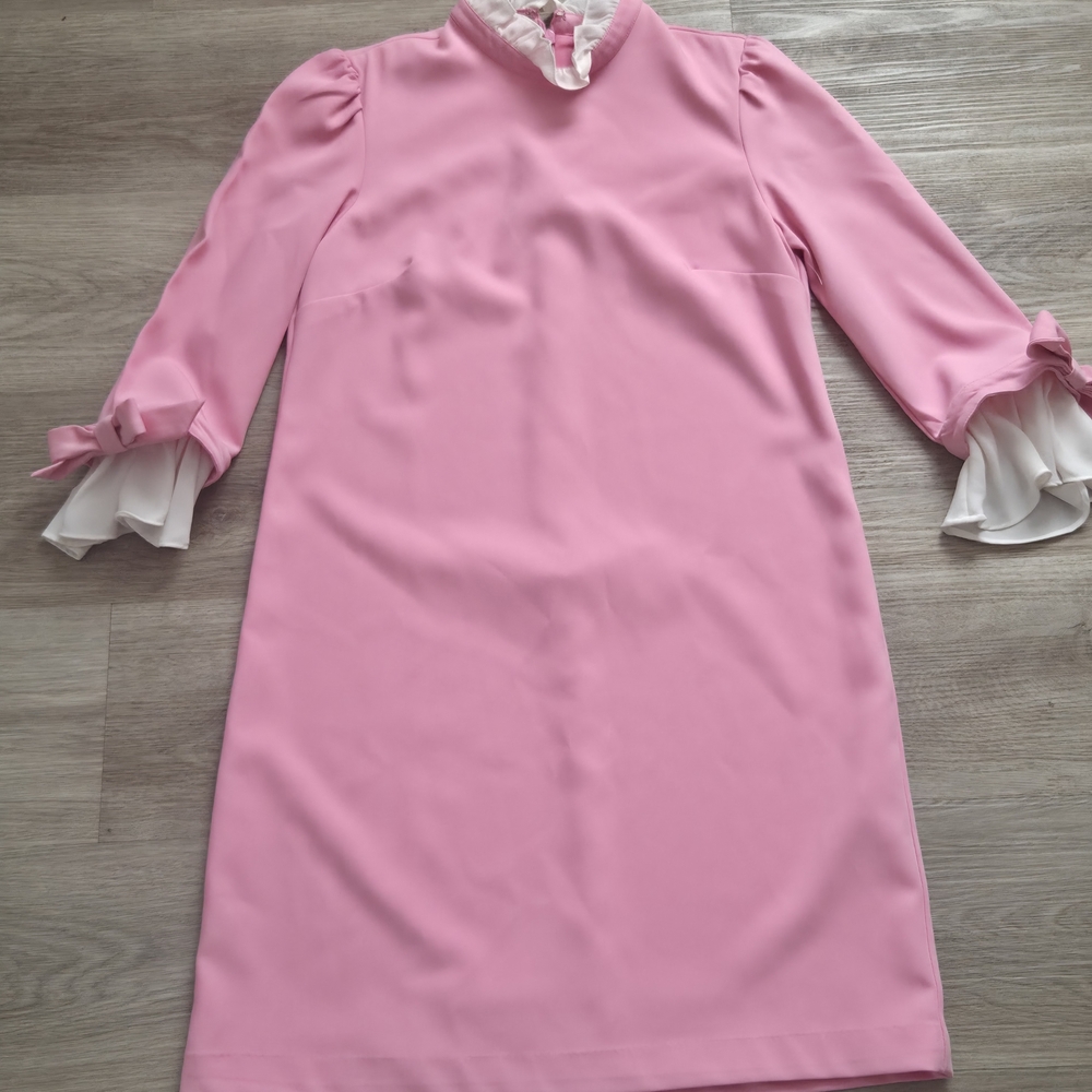 CeCe Pink Asymmetrical Dress with Ruffle Accents - Picture 2 of 8